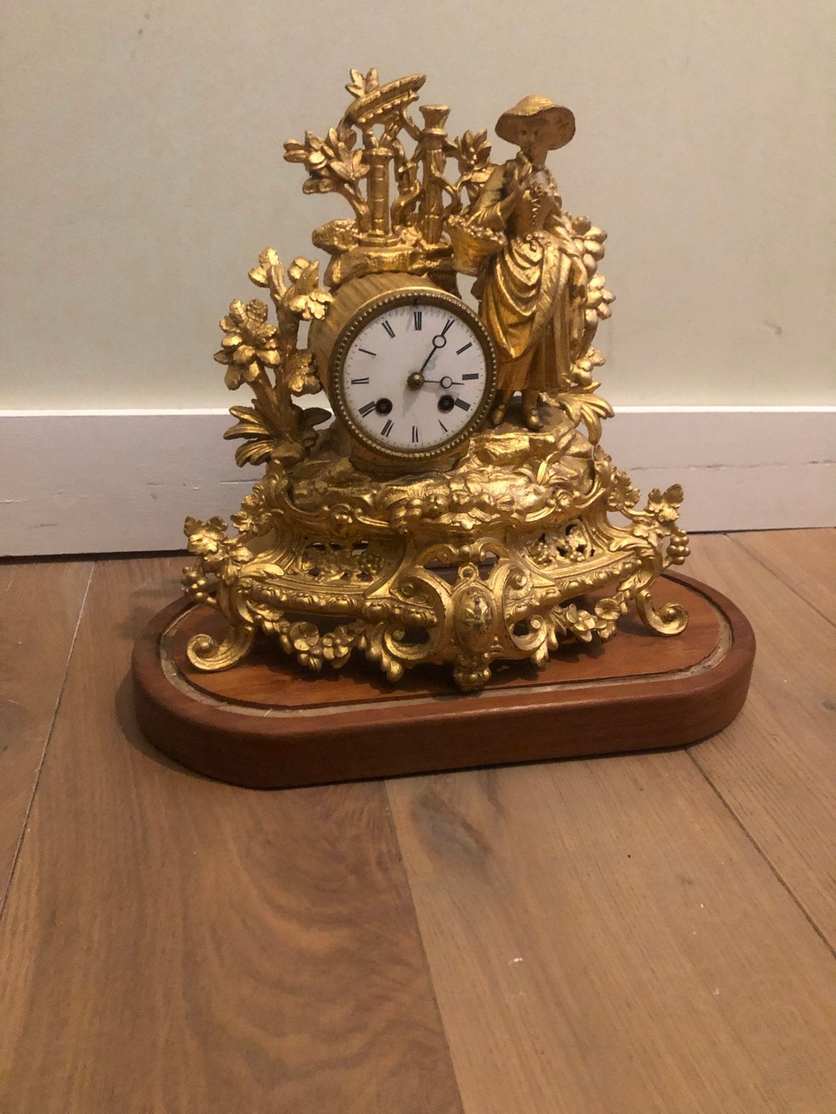 Antieke Franse vergulde bronzen pendule, Antiek en Kunst, Ophalen of Verzenden
