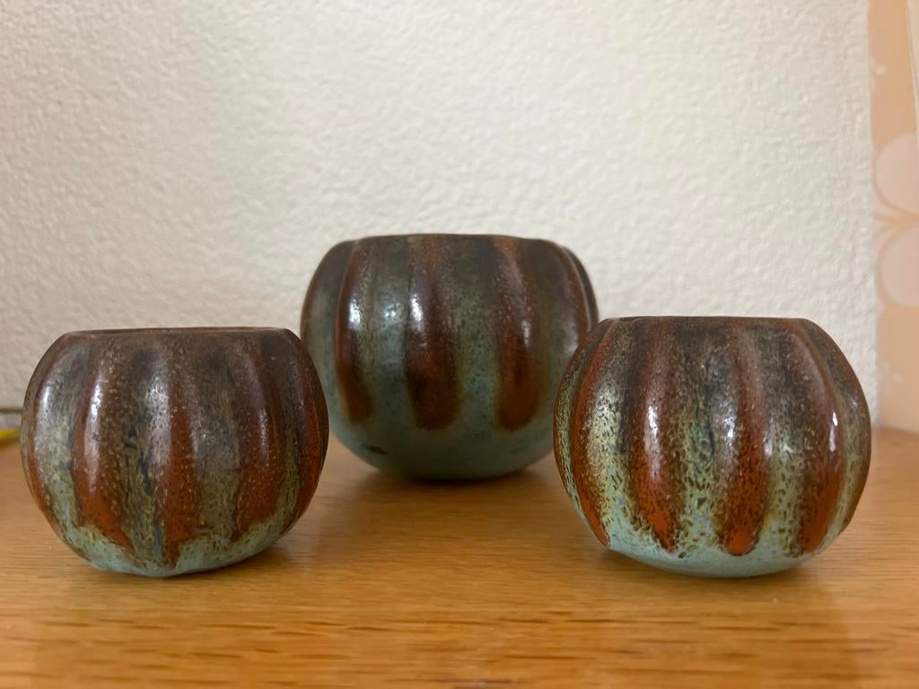 Vintage Gouda potjes – Plazuid Muvelee – set van 3, Antiek en Kunst, Antiek | Keramiek en Aardewerk, Ophalen