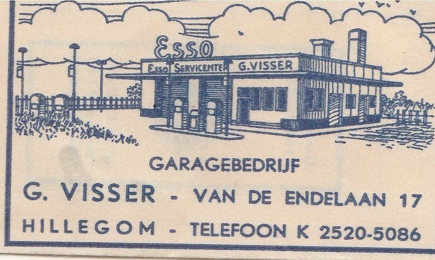 ESSO garagebedrijf G Visser van de Endelaan Hillegom, Ophalen of Verzenden