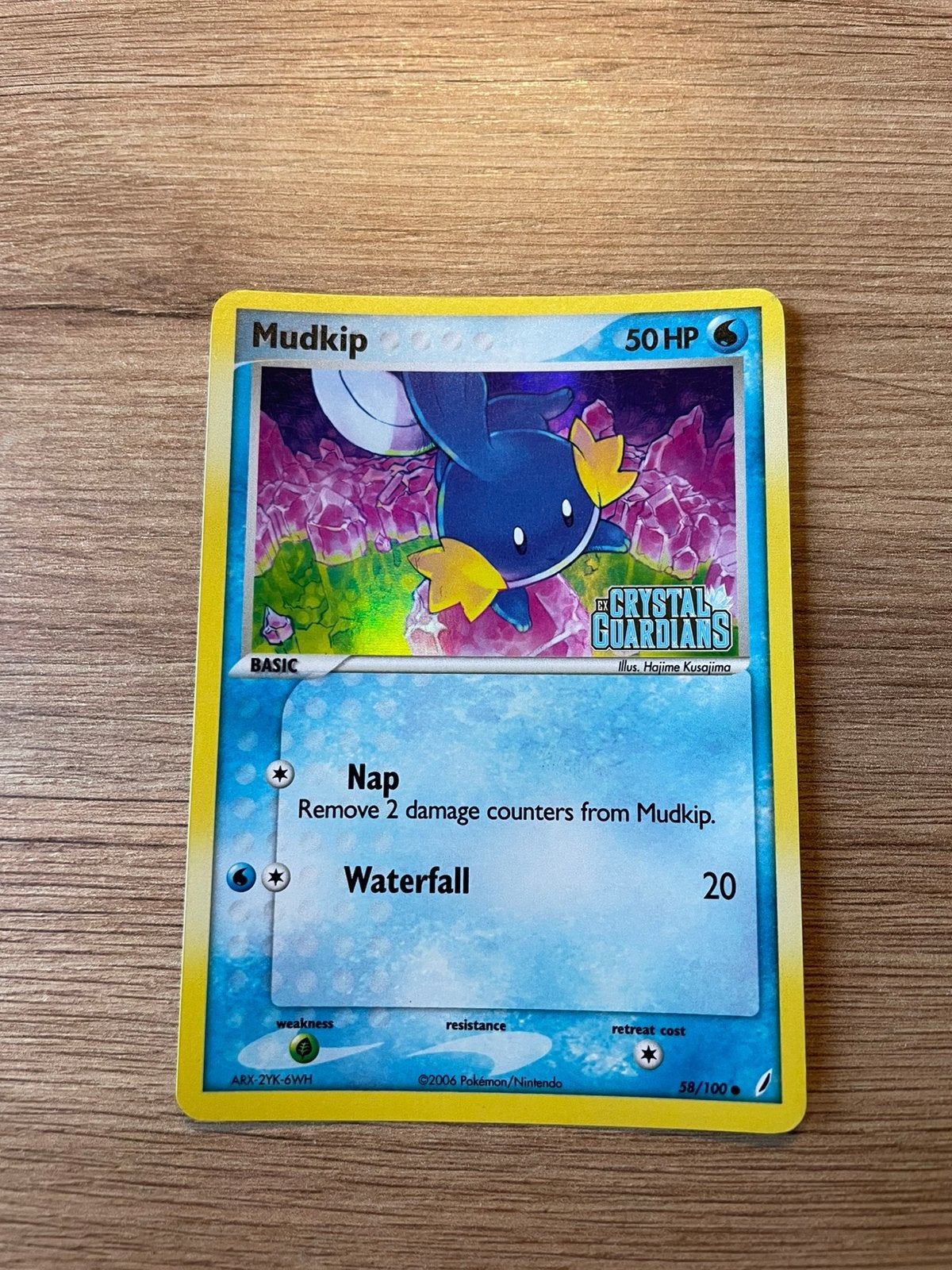Pokémon Mudkip 58/100 Reversed Holo | EX Crystal Guardians, Ophalen of Verzenden, Zo goed als nieuw