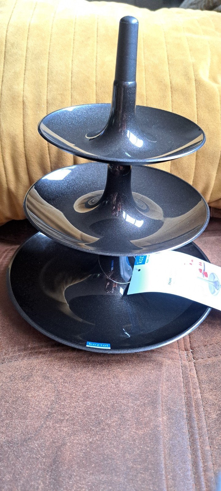 20 x Nieuwe Koziol Babell XS etagere  cosmos Zwart, 3-laags, Ophalen, Kunststof, Met opstaande rand, Rond