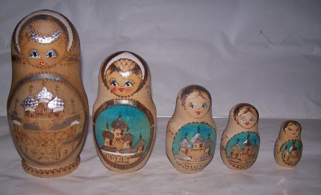 Mooie grote 5-delige Matroesjka. H. 20cm. Nieuwstaat., Ophalen of Verzenden, Zo goed als nieuw