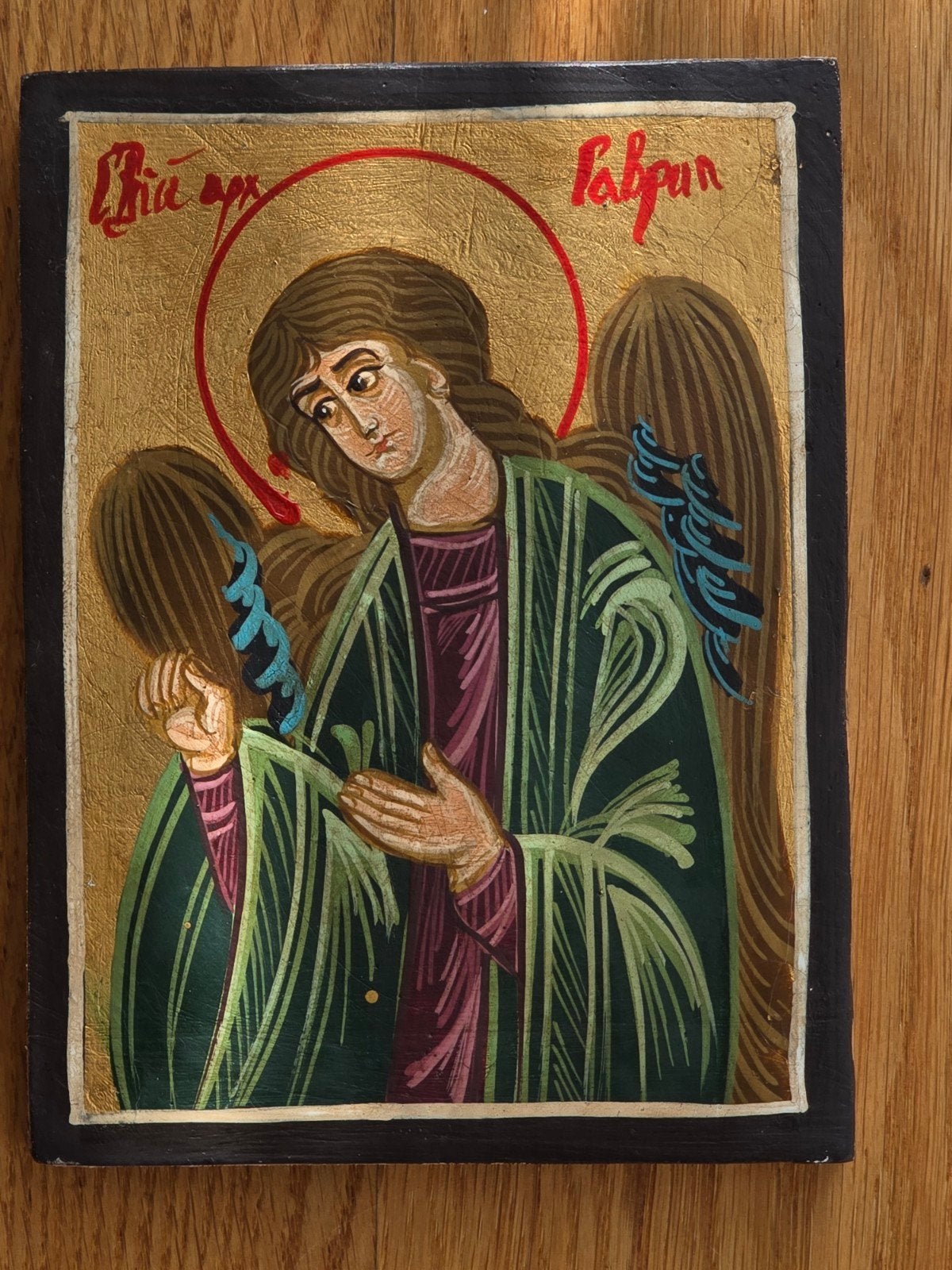 Handgeschilderd Icoon van Aartsengel Gabriël, Ophalen of Verzenden