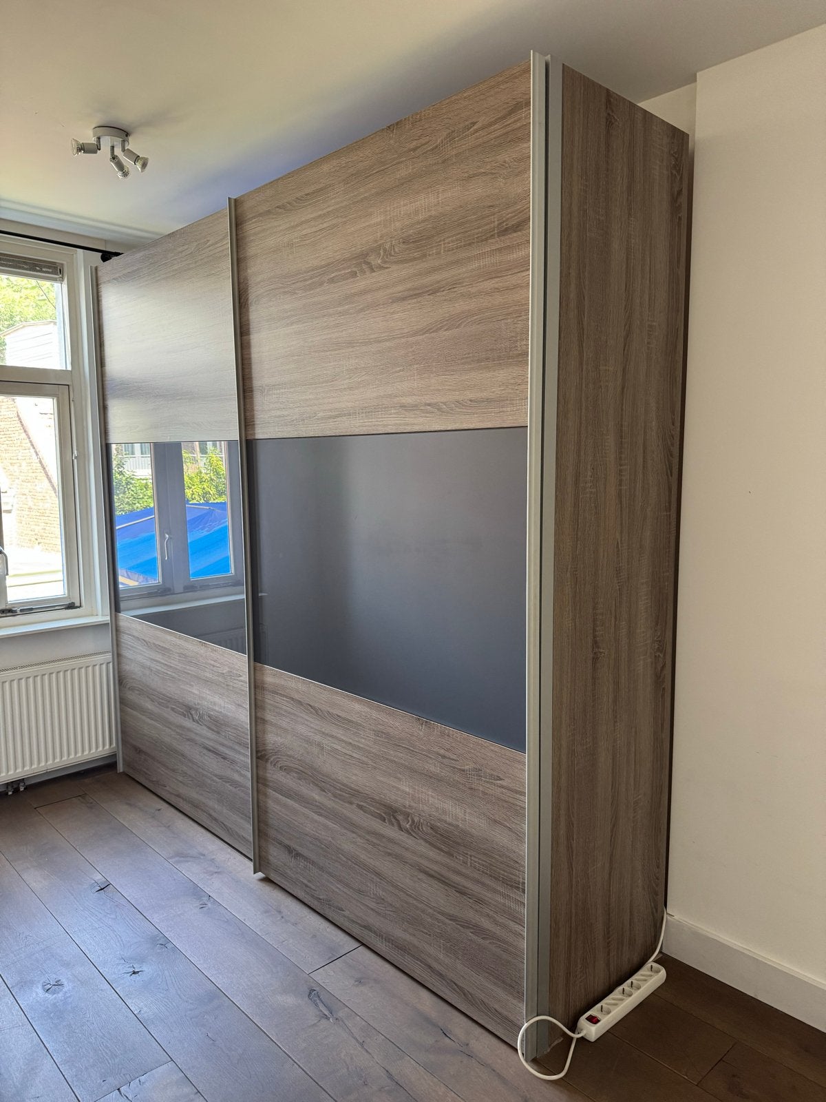PAX / MEHAMN kledingkast met schuifdeuren, Ophalen, Met plank(en), Gebruikt, 200 cm of meer