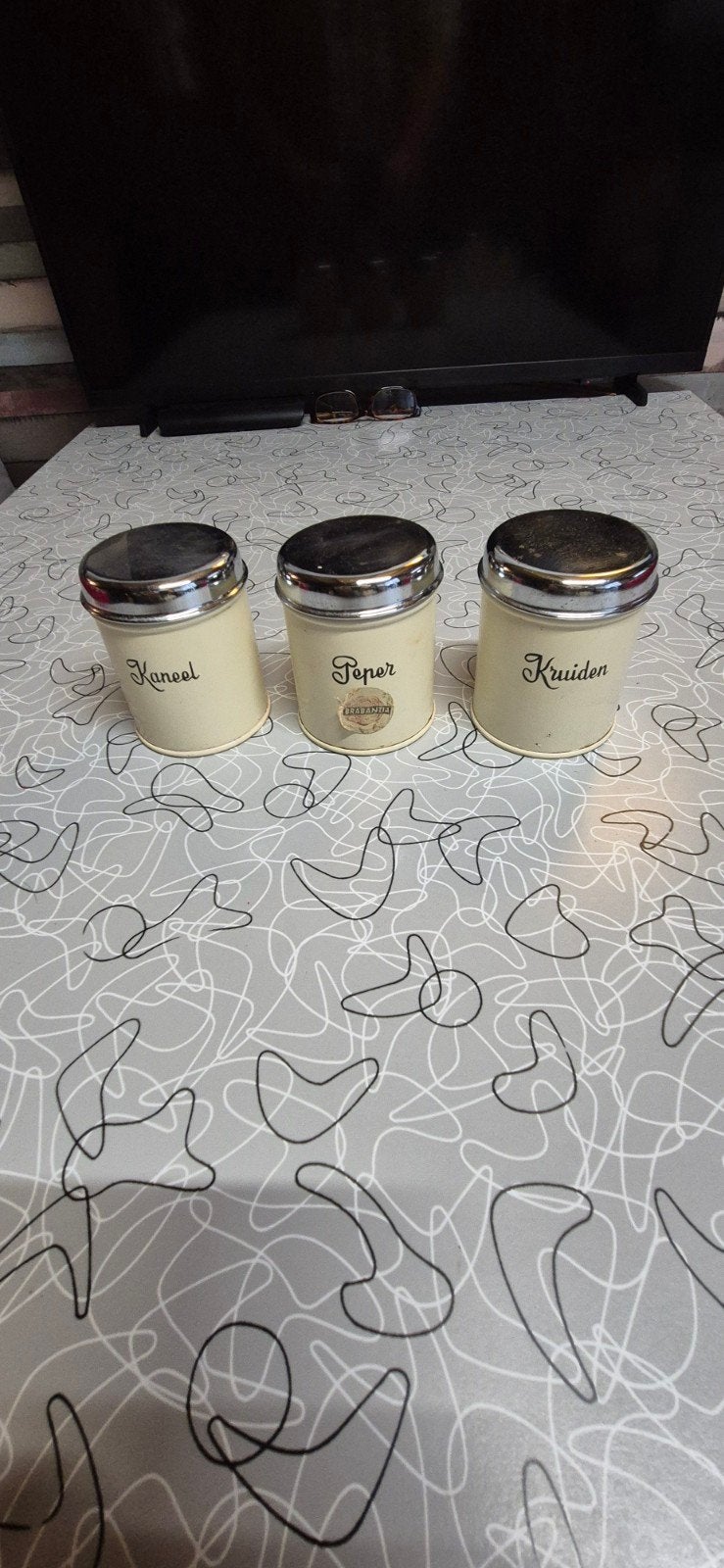 Brabantia kruidenbusjes - Kaneel, Peper, Kruiden, Beige, Gebruikt, Ophalen of Verzenden, Voorraadpot