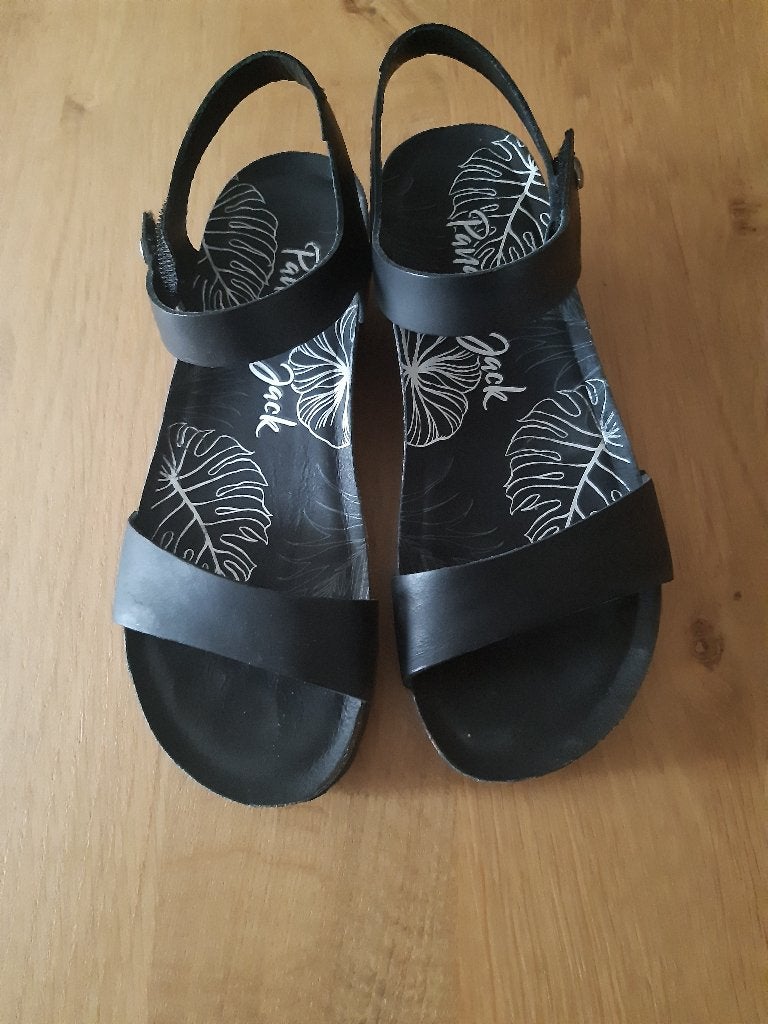 Te koop echt leren sandalen zwart panama jack maat 37, Zwart, Zo goed als nieuw, Sandalen of Muiltjes, Ophalen of Verzenden