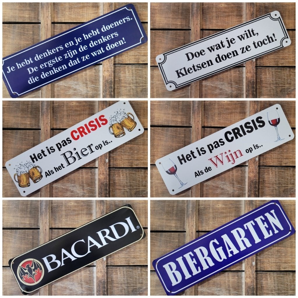 Verboden toegang ongezelligen metalen wandbord reclamebord, Info@deconoord.nl, Deco Noord, Nieuw, Ophalen of Verzenden
