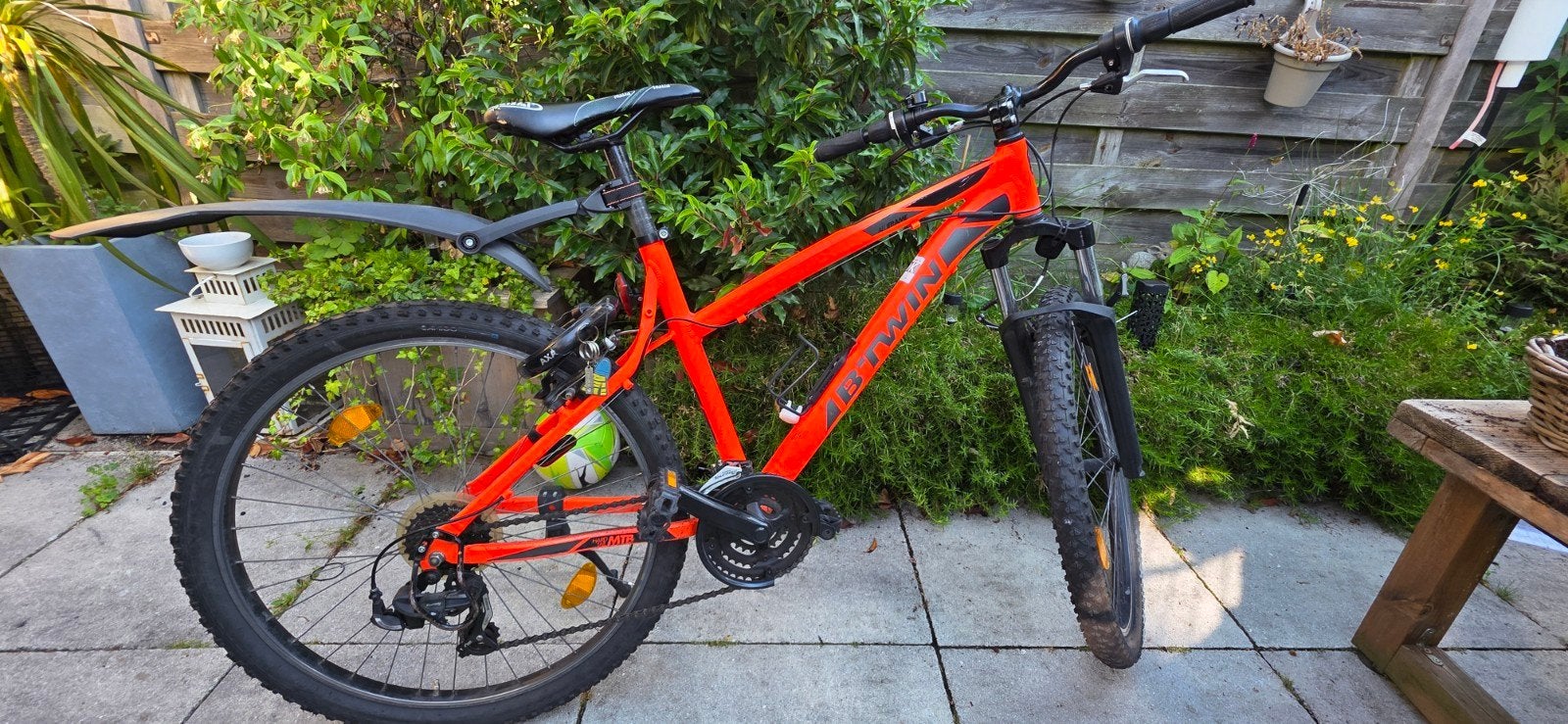 B'Twin Rockrider 340 Mountainbike Oranje, Fietsen en Brommers, Minder dan 45 cm, Ophalen, Gebruikt, Overige merken