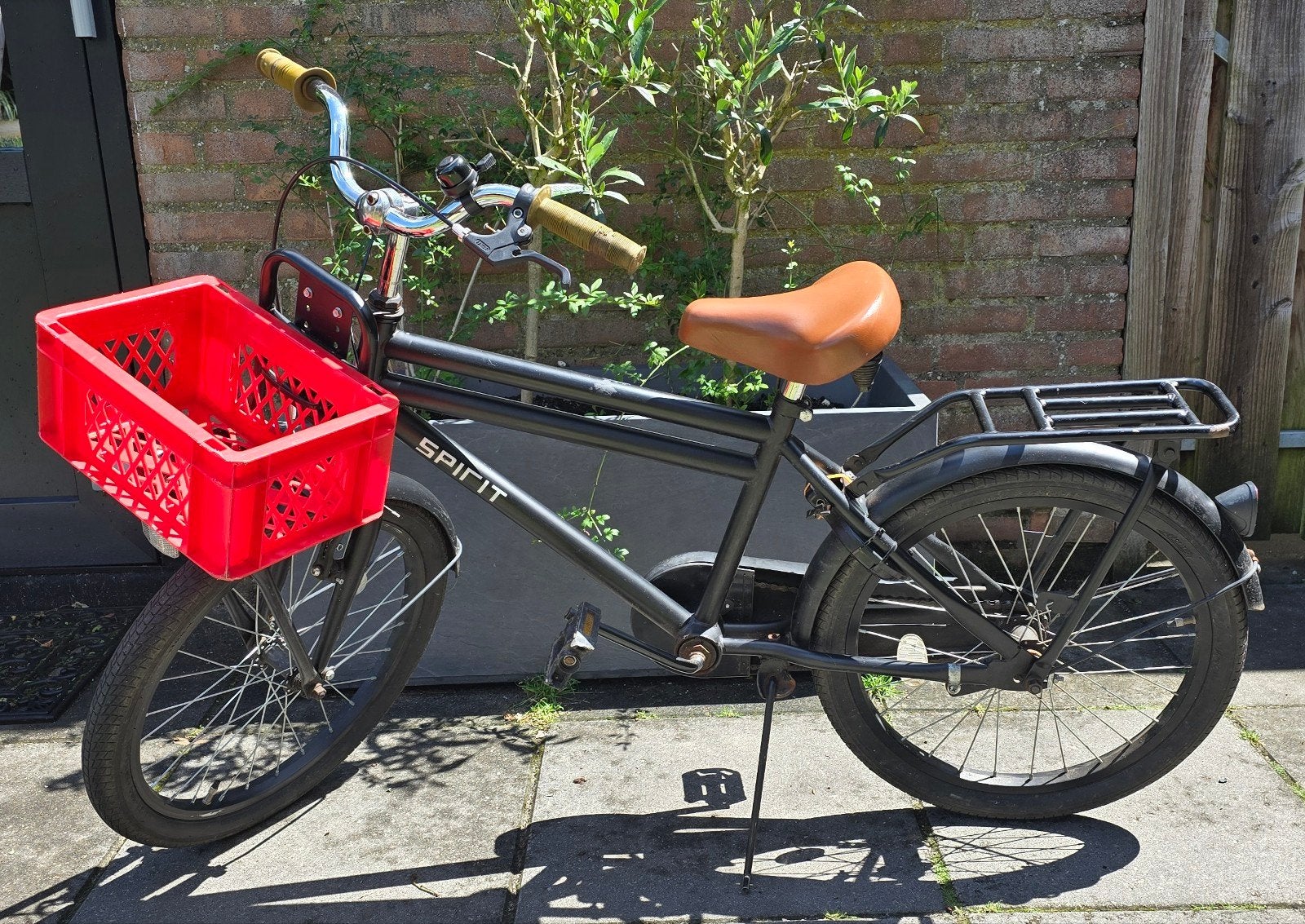 Kinderfiets 20 inch jongensfiets transporter Spirit met krat, Ophalen, Gebruikt, Spirit, Terugtraprem