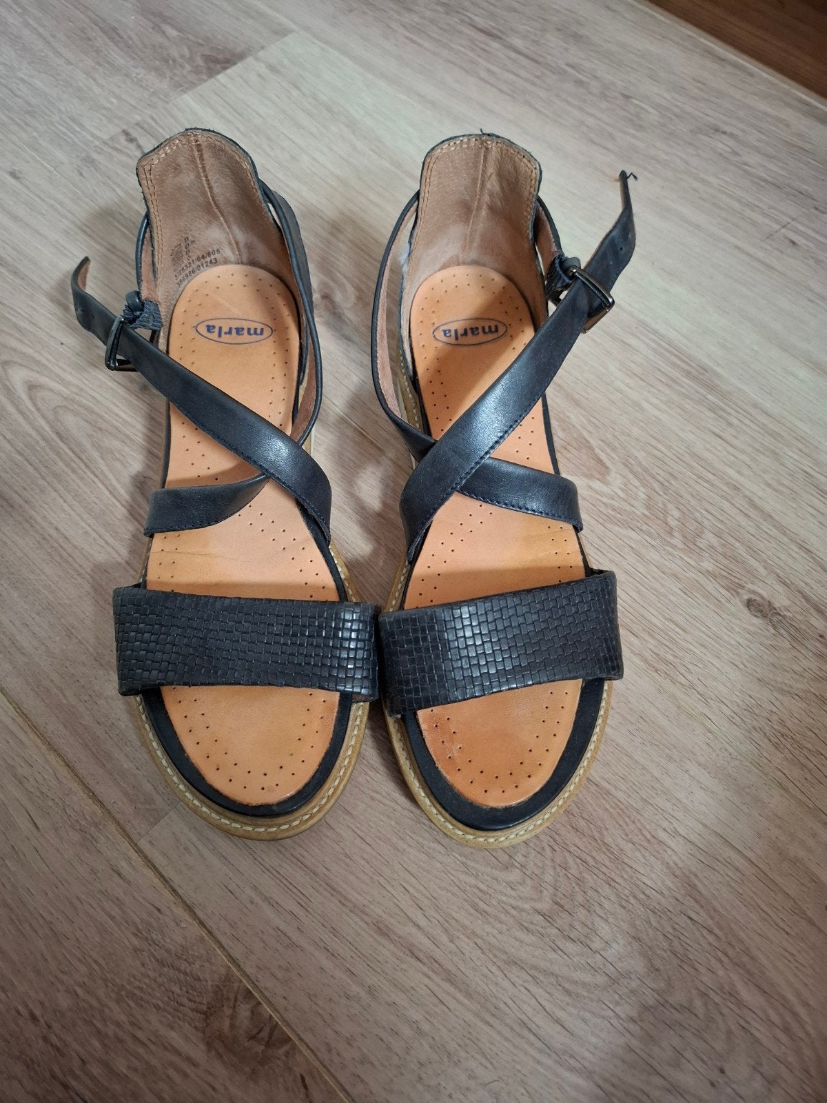sandalen leer, Tamaris, Blauw, Zo goed als nieuw, Sandalen of Muiltjes