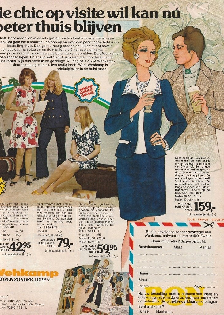 Retro reclame 1975 Wehkamp catalogus met mooie damesmode, Verzenden, Overige typen