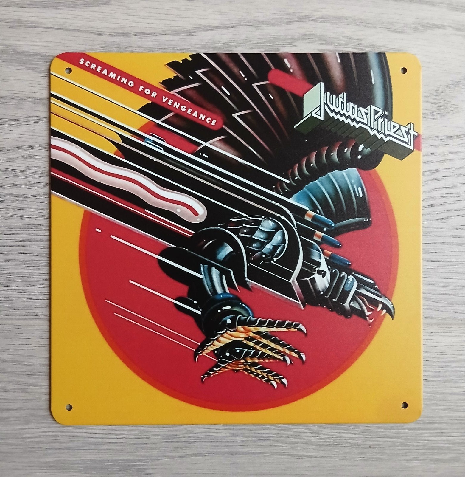 Judas Priest Screaming For Vengeance 20x20 cm Reclamebord, Ophalen of Verzenden, Nieuw, Poster, Artwork of Schilderij