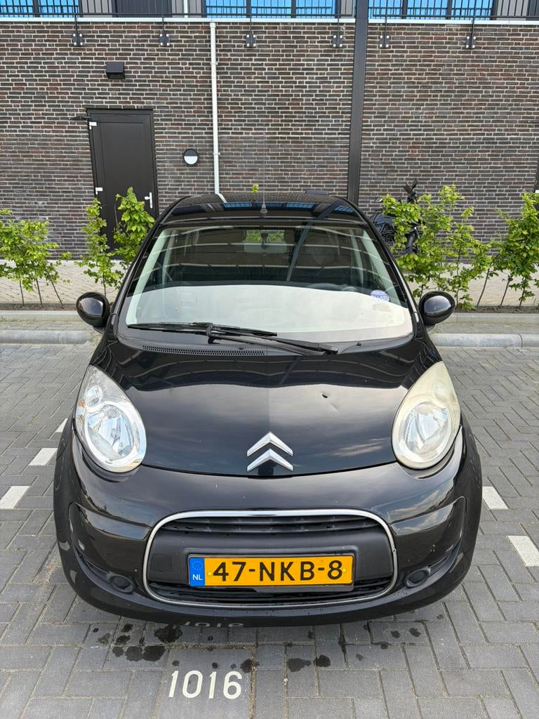 Citroën C1 1.0 5-DRS 2010 Zwart/Airco en nieuwe koppeling, Voorwielaandrijving, Stof, Euro 6, 4 stoelen