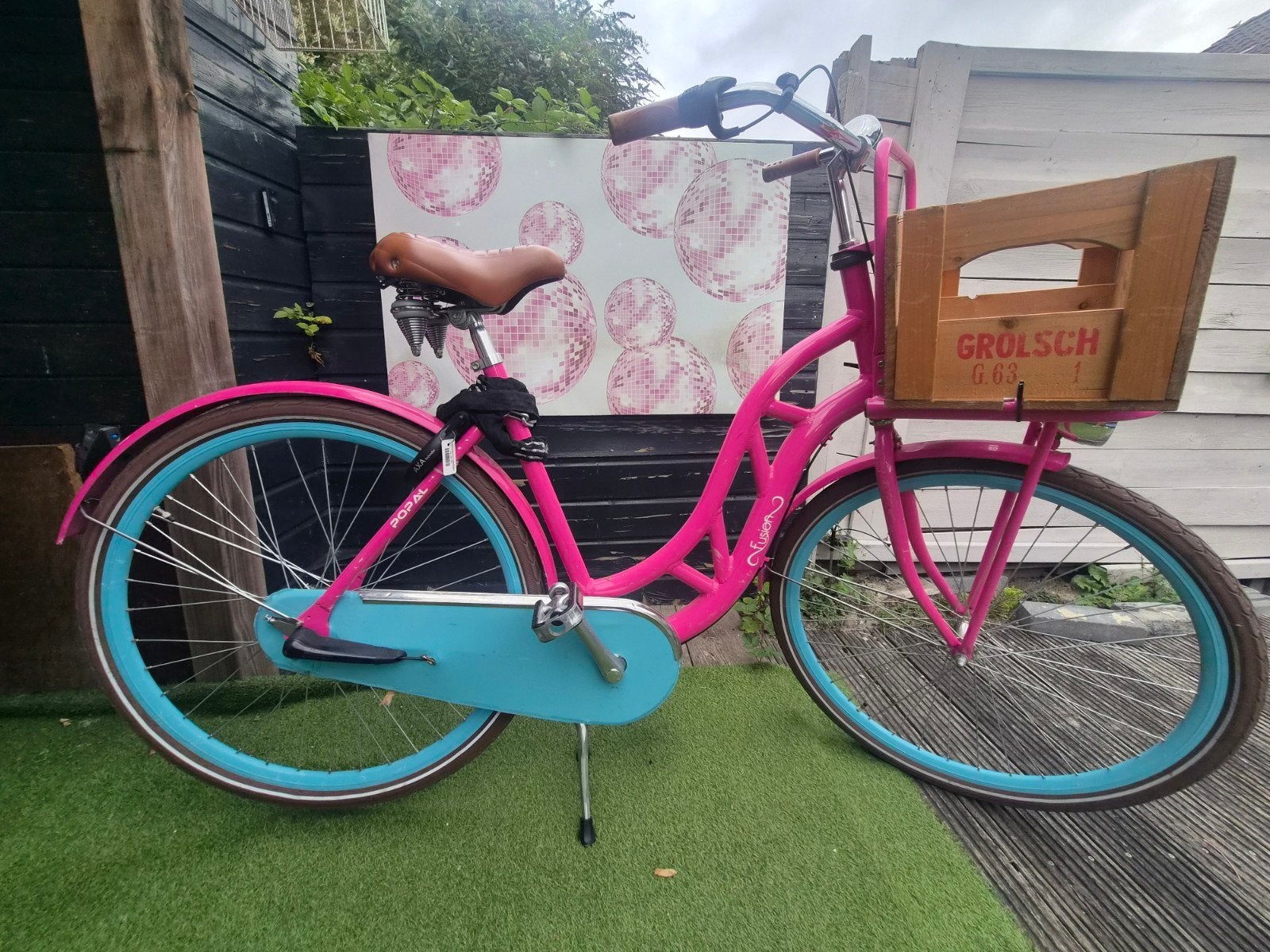 Vrolijke roze Popal Cruiser damesfiets 28 inch, Ophalen, Gebruikt, Overige merken, Versnellingen