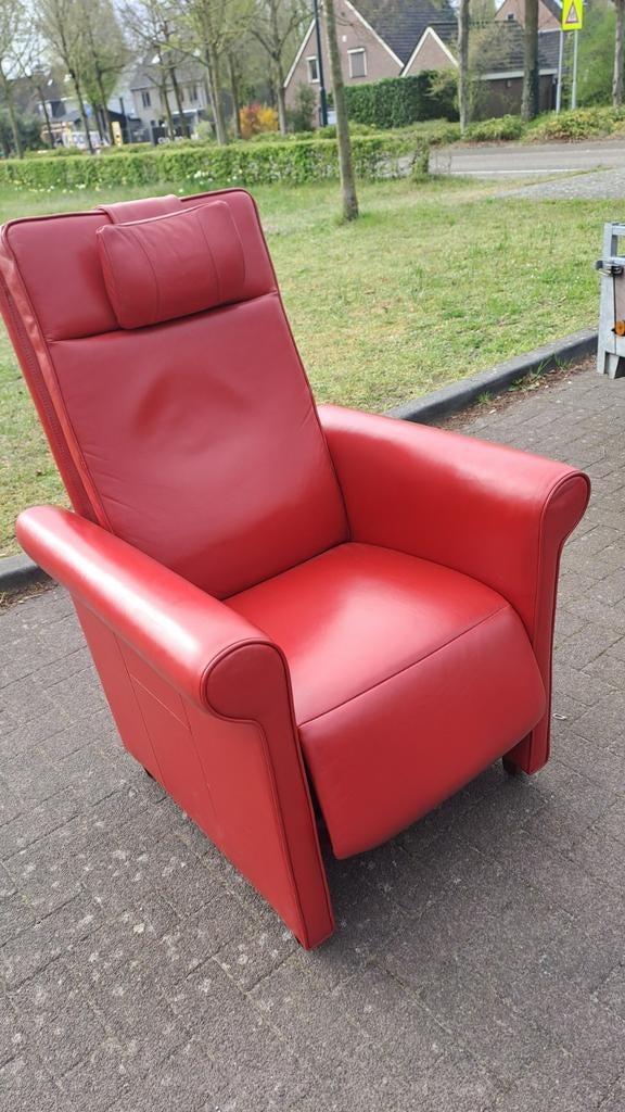 Comfortabele rode relax fauteuil mechanische  functie, Ophalen, Gebruikt, Modern, Comfort, 75 tot 100 cm