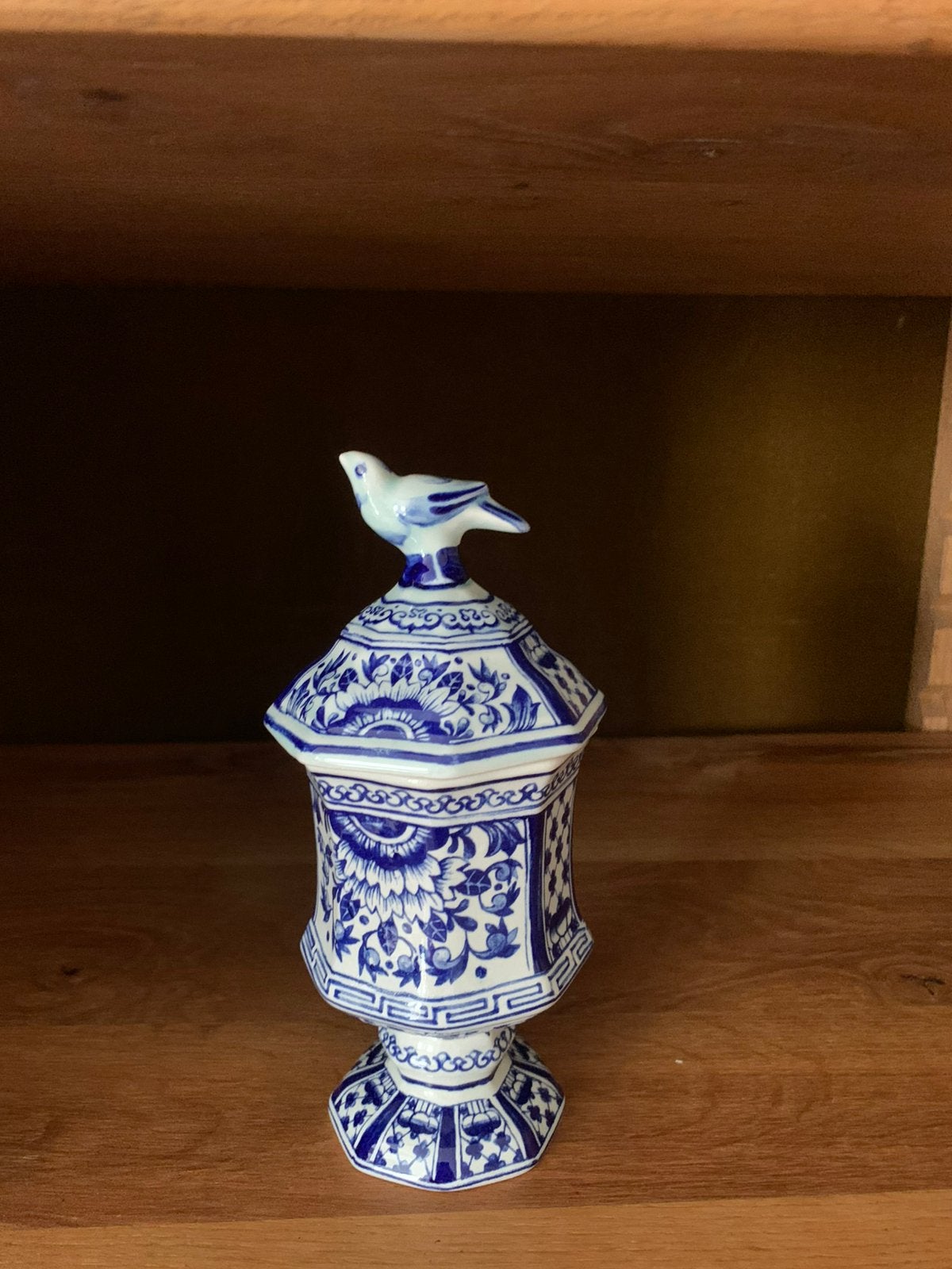 Delfts blauw BOCH vaasje met deksel, Antiek en Kunst, Antiek | Vazen, Ophalen of Verzenden