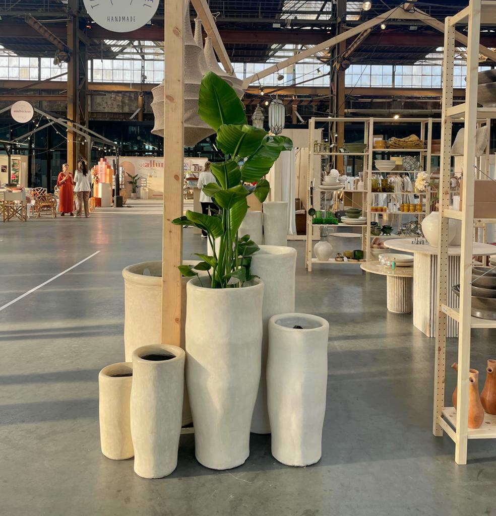 Diverse handgemaakte Marokkaanse Tadelakt plantenpotten, Rond, Nieuw, Aardewerk, 70 cm of meer