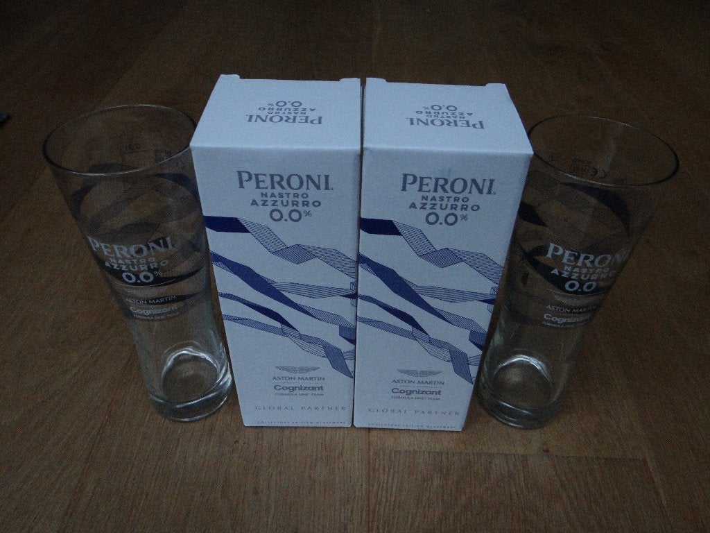 Peroni 0.0 bierglazen 2 stuks nieuw in doos, Verzamelen, Ophalen of Verzenden, Nieuw, Glas of Glazen, Overige merken