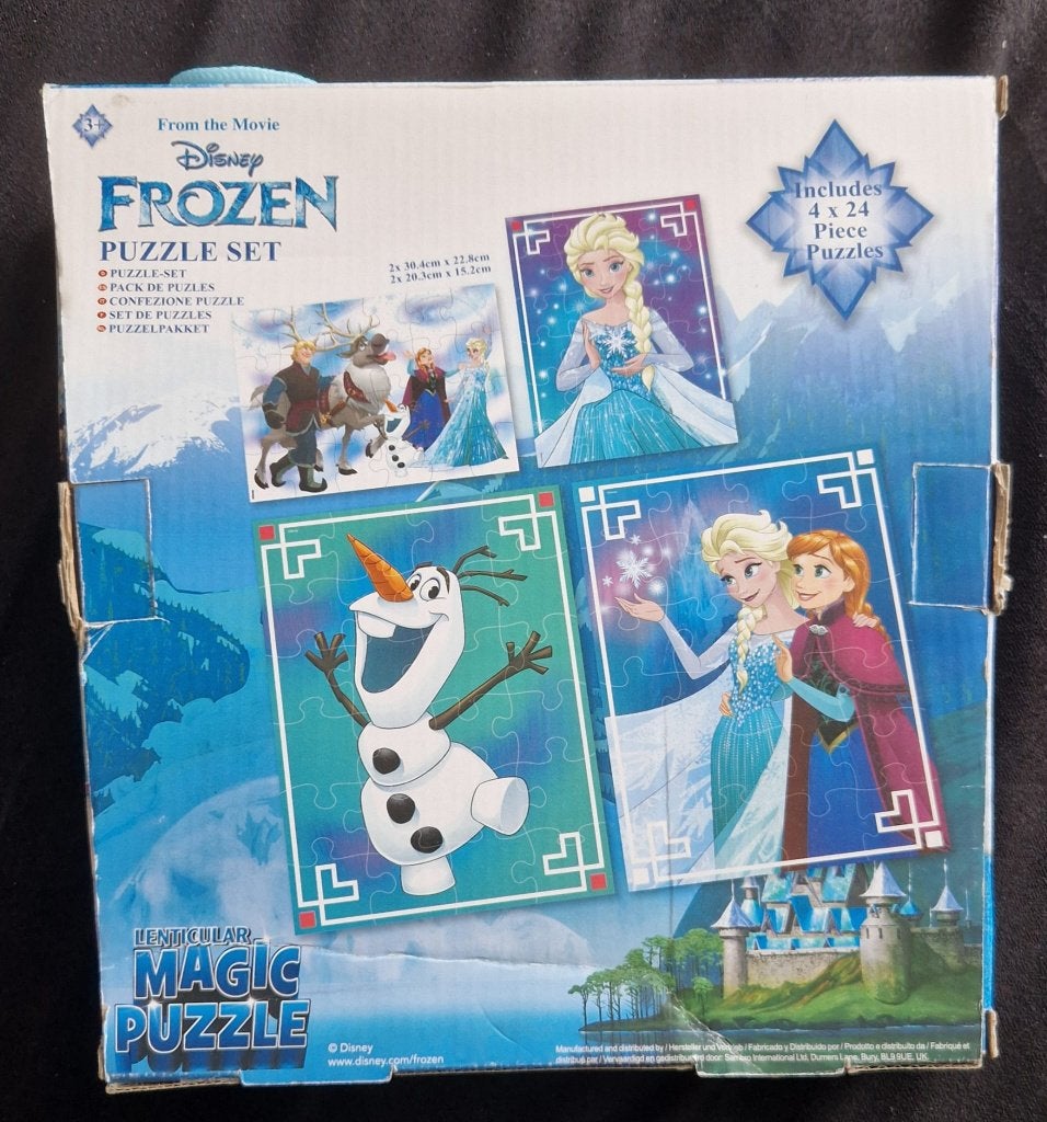 Leuke frozen puzzelset met 4 verschillende puzzels, Ophalen, 10 tot 50 stukjes, Gebruikt, 2 tot 4 jaar