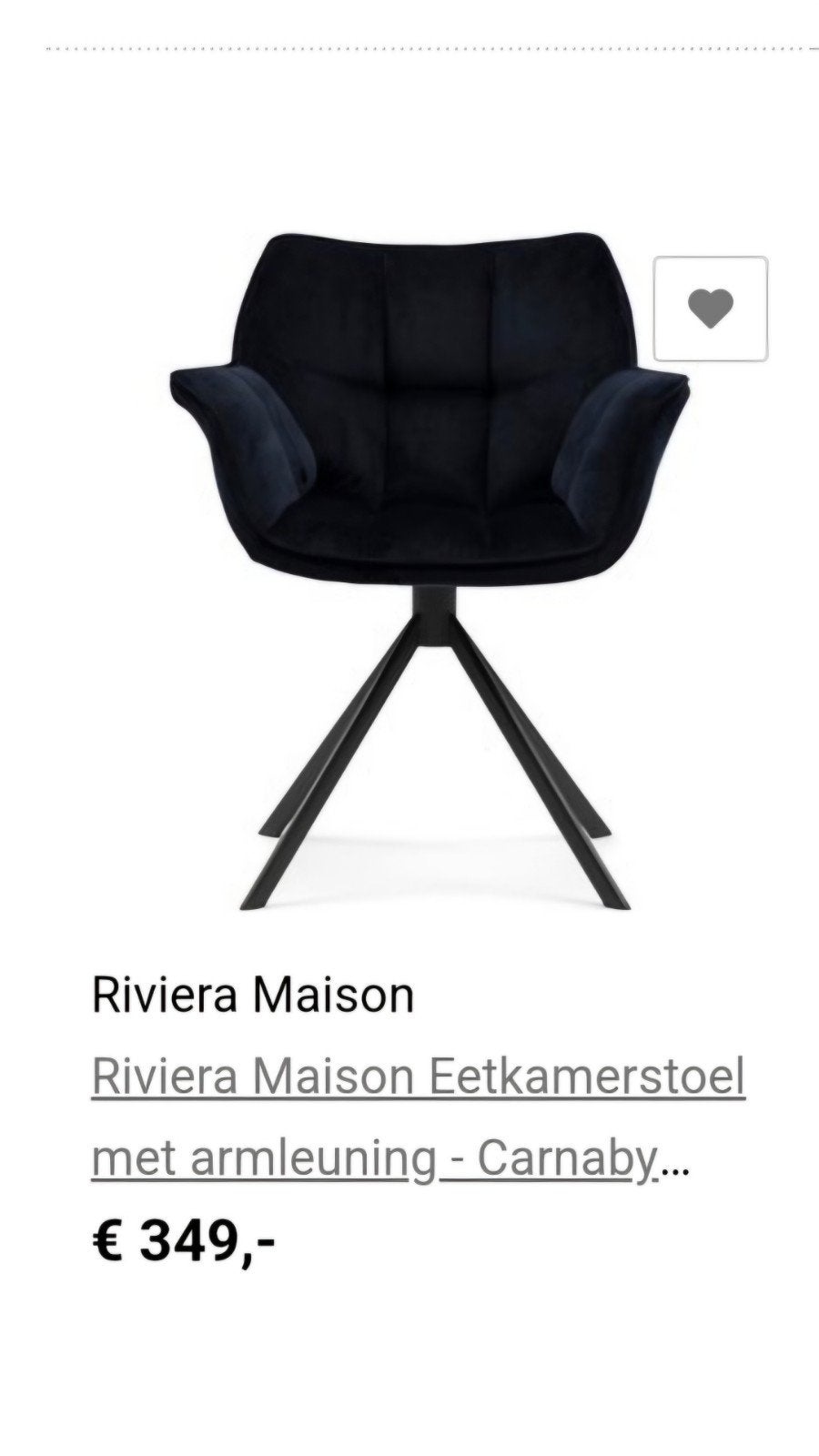 Nieuwe eetkamer stoelen Riviera Maison 4x, Ophalen, Blauw, Nieuw, Vier