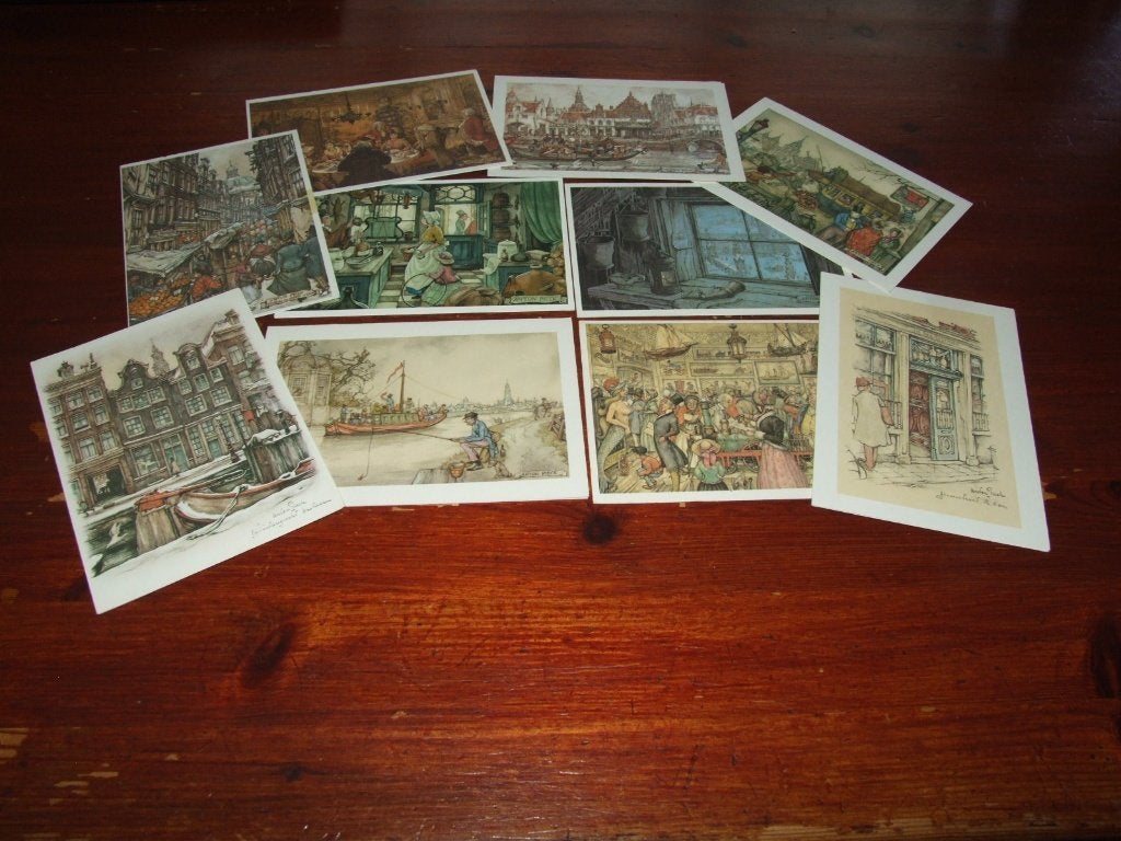 C- ILLUSTRATOR-ANTON PIECK - 10 KAARTEN, Gebruikt, Verzenden, Voor 1940, Prent