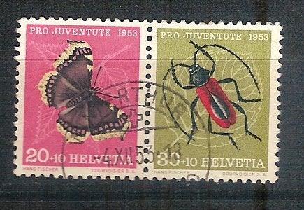 Zwitserland 590+591 W 25, Ophalen of Verzenden, Gestempeld