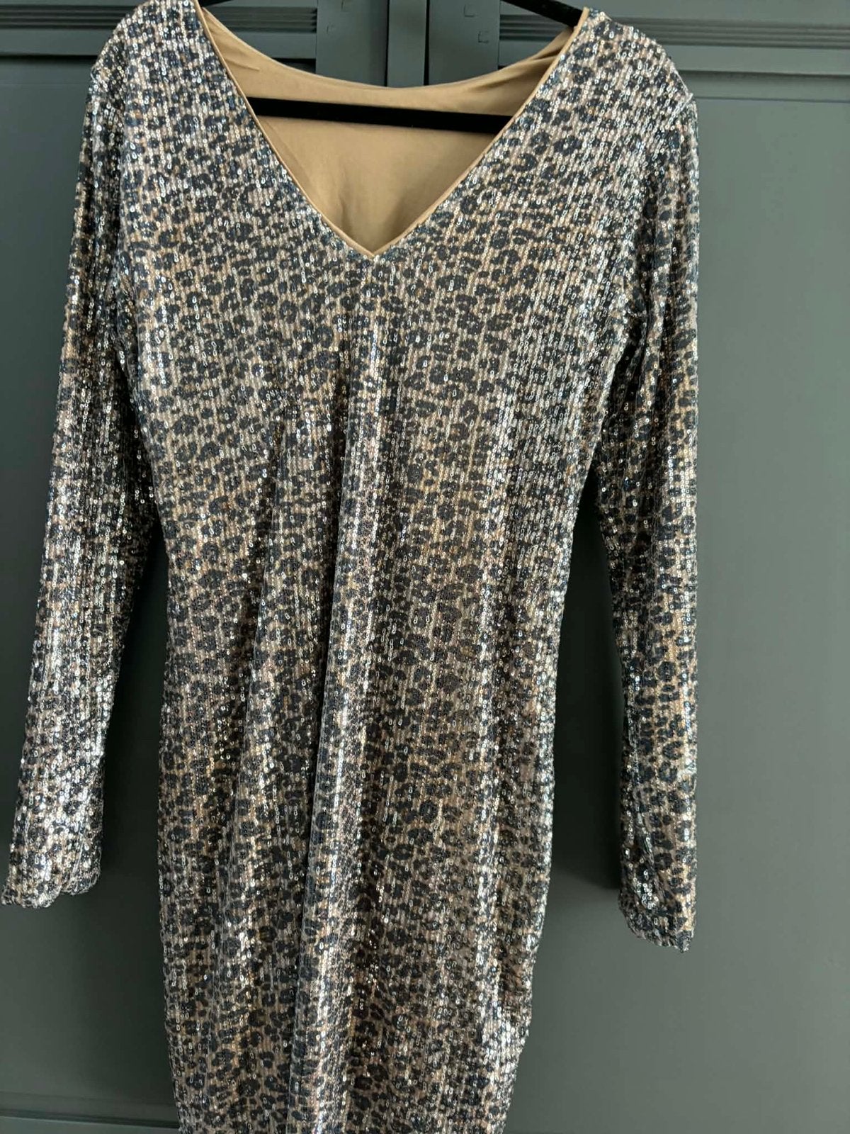 Vero Moda pailletten jurk met luipaardprint - Maat L, Meerkleurig, Maat 42/44 (L), Nieuw, Ophalen of Verzenden