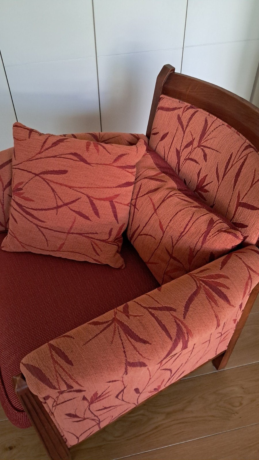 Kersenhouten stoel Art deco stijl met kersenhouten tafel., Ophalen of Verzenden, Zo goed als nieuw, Stof, Eén