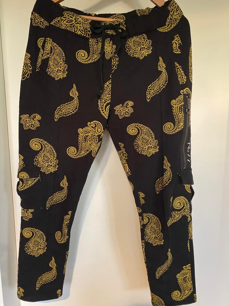 Jogger, broek Zoso. Maat M. Zwart, geel., Kleding | Dames, Broeken en Pantalons, Ophalen of Verzenden, Maat 38/40 (M), Zwart, Lang