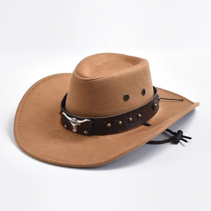 Vintage stijl cowboy hoed met prachtig embleem unisex, Ophalen of Verzenden, Nieuw