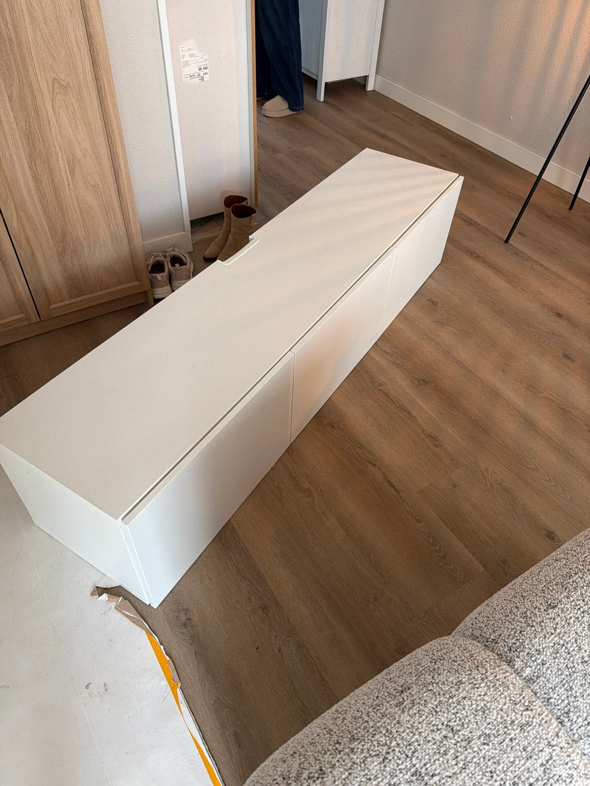 IKEA TV Meubel met Kliklades - Spoed Wegens Verhuizing, Ophalen, Gebruikt, Wit, 150 tot 200 cm