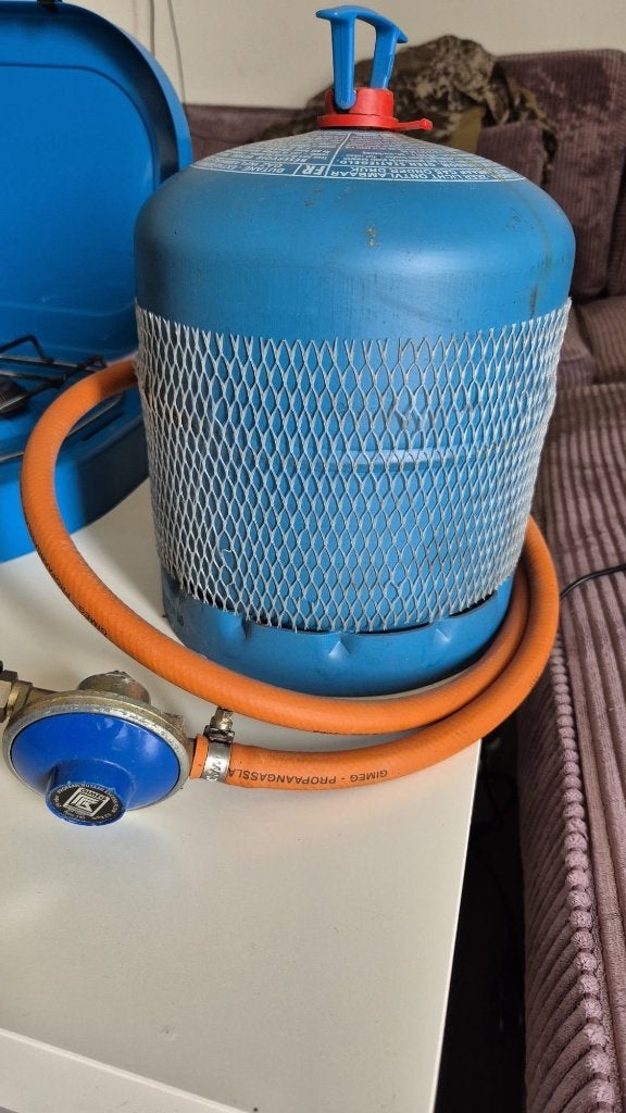 gaskookplaat en volle gasfles, Ophalen of Verzenden, Gebruikt