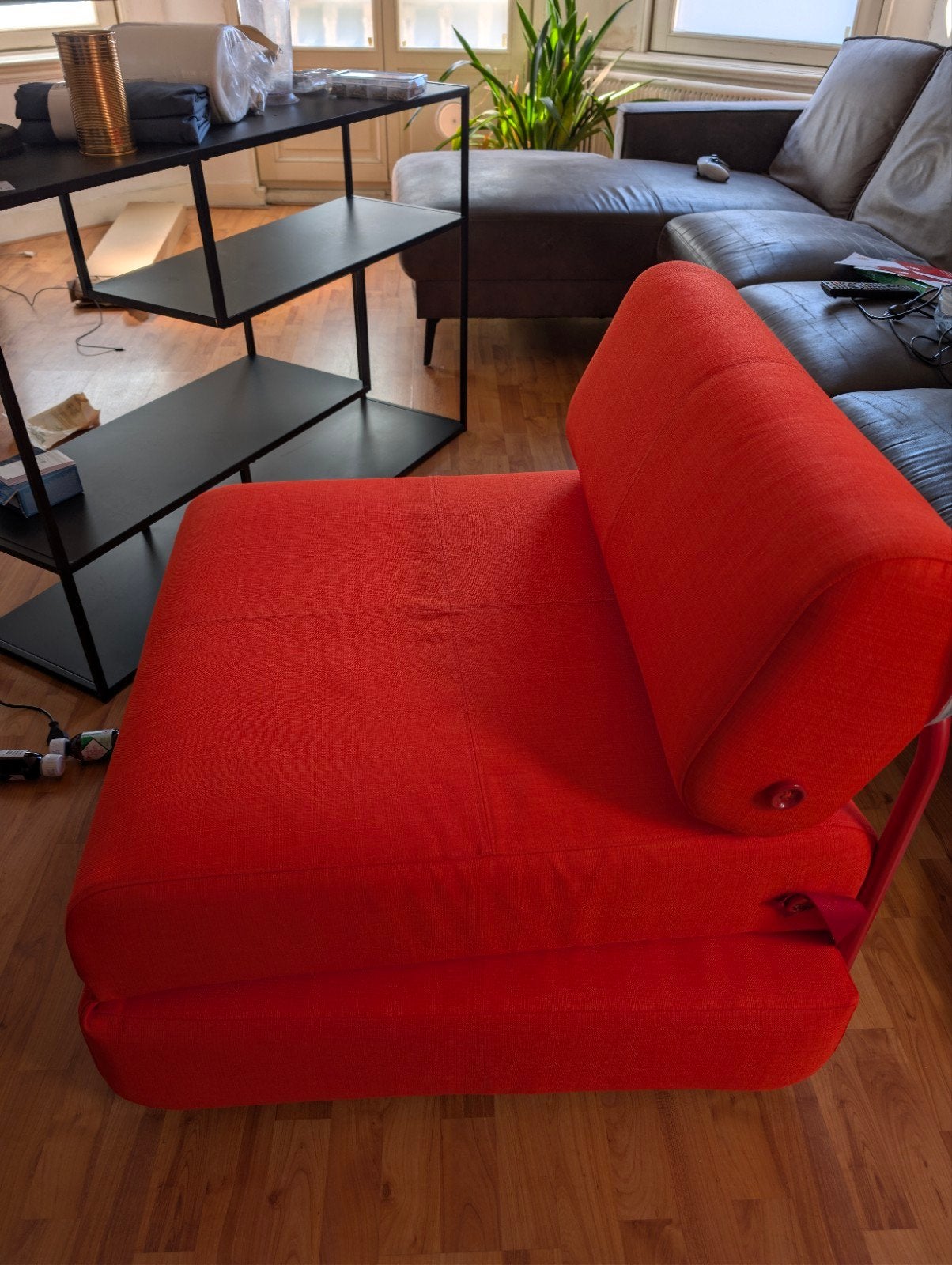 Ikea PS 2026 Slaapfauteuil Rood / Oranje - Nieuw!, Ophalen of Verzenden, Nieuw, Eenpersoons, Rood