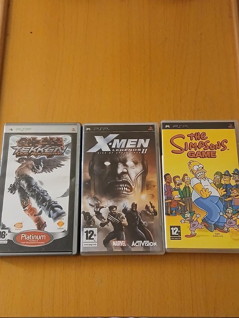 PSP Games: Tekken, X-Men, The Simpsons Game (3 stuks), 1 speler, Ophalen of Verzenden, Zo goed als nieuw, Vanaf 12 jaar