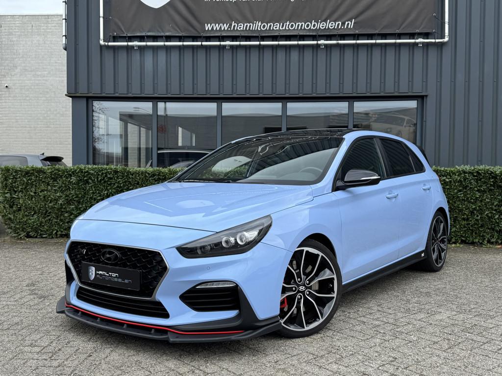 Hyundai i30 N 2 Performance 2.0 T-GDI 275pk Full options 112, Auto's, 1998 cc, Zwart, 4 cilinders, Blauw
