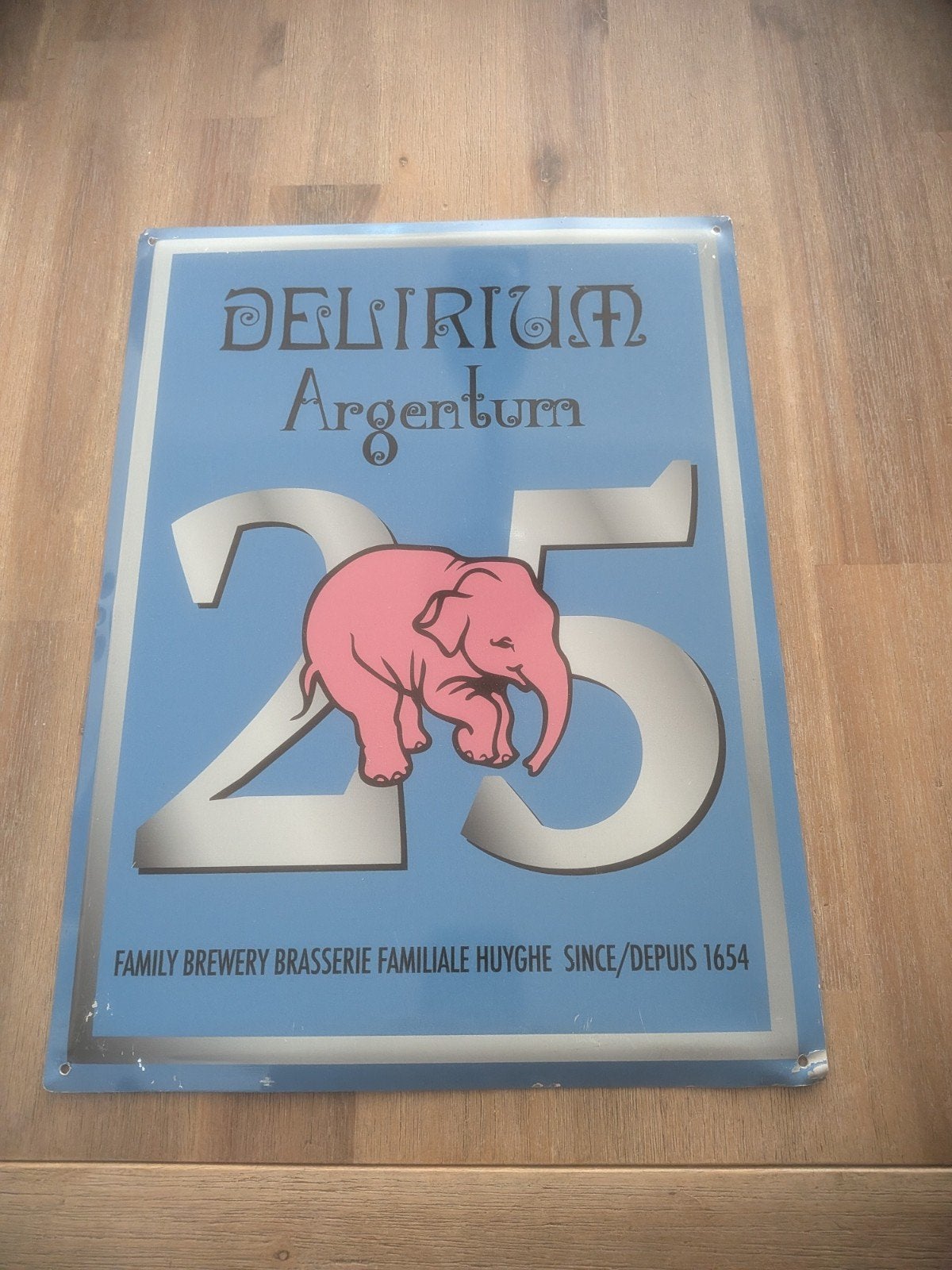 Delirium Argentum 25 Emaille Reclamebord - Brouwerij Huyghe, Verzamelen, Ophalen of Verzenden