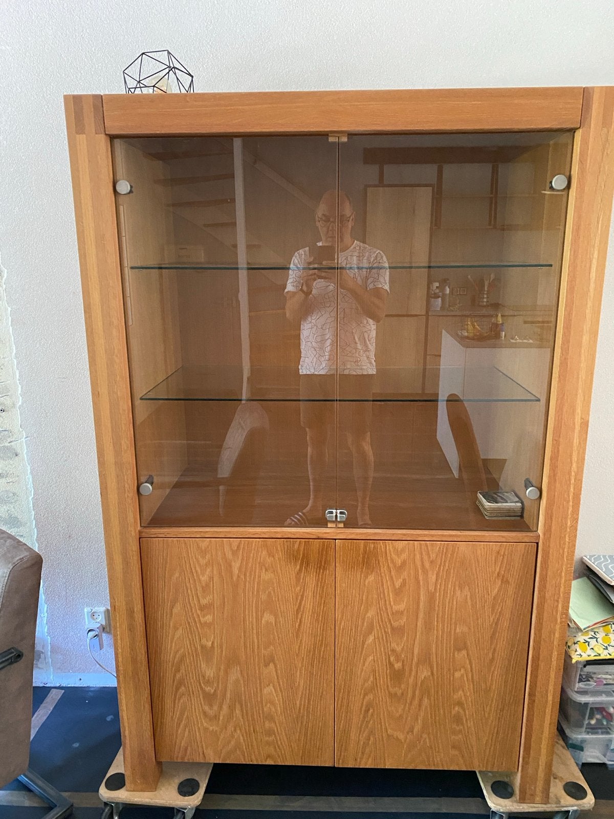 Massieve eiken buffetkast van Goossens, Ophalen, Gebruikt, 100 tot 150 cm, Eikenhout