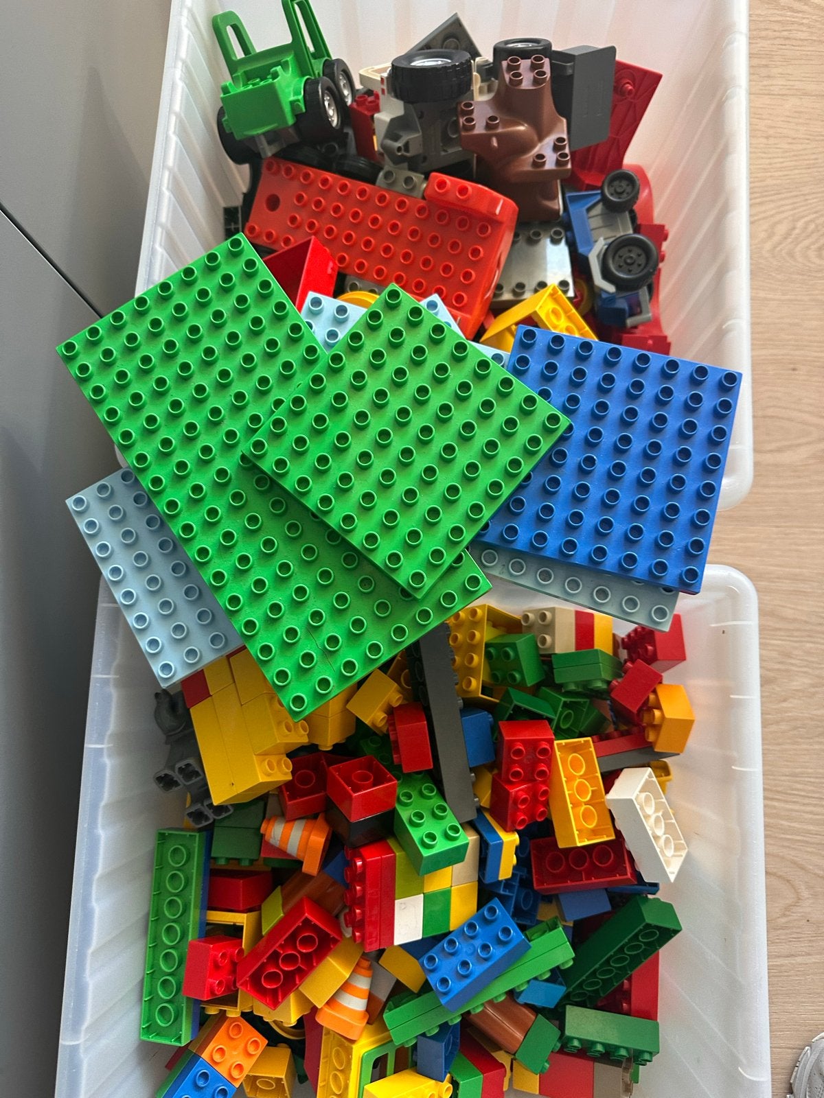 Grote partij Duplo: dieren, auto's, bloemen en bouwstenen, Ophalen, Gebruikt, Inclusief extra onderdelen, Duplo