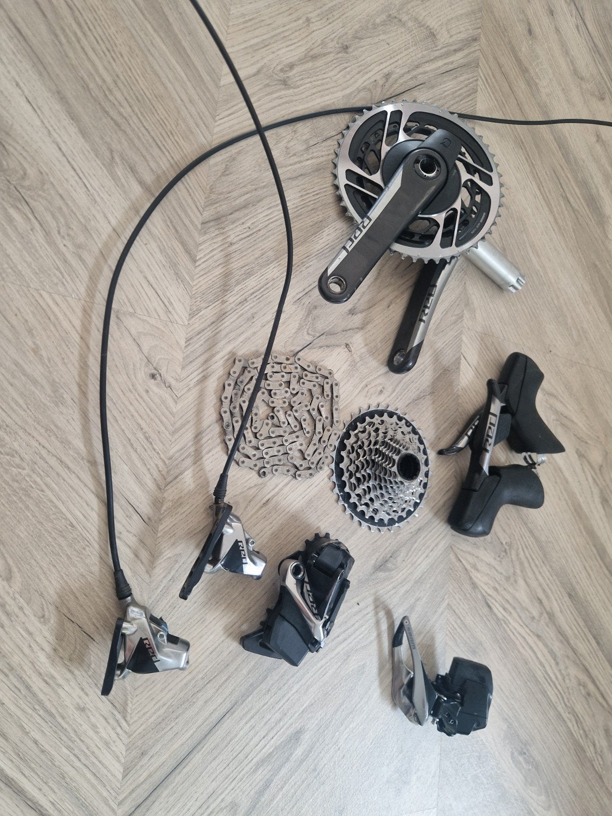 SRAM Red AXS 12-speed groepset incl. vermogensmeter, Crankstel of Pedalen, Ophalen of Verzenden, Zo goed als nieuw, Gravelbike