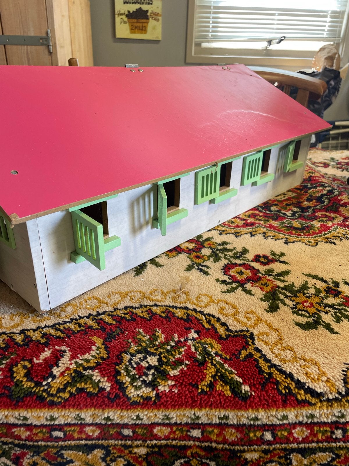 Houten paardenstal met diverse Schleich paarden, Ophalen, Gebruikt, Jongen of Meisje