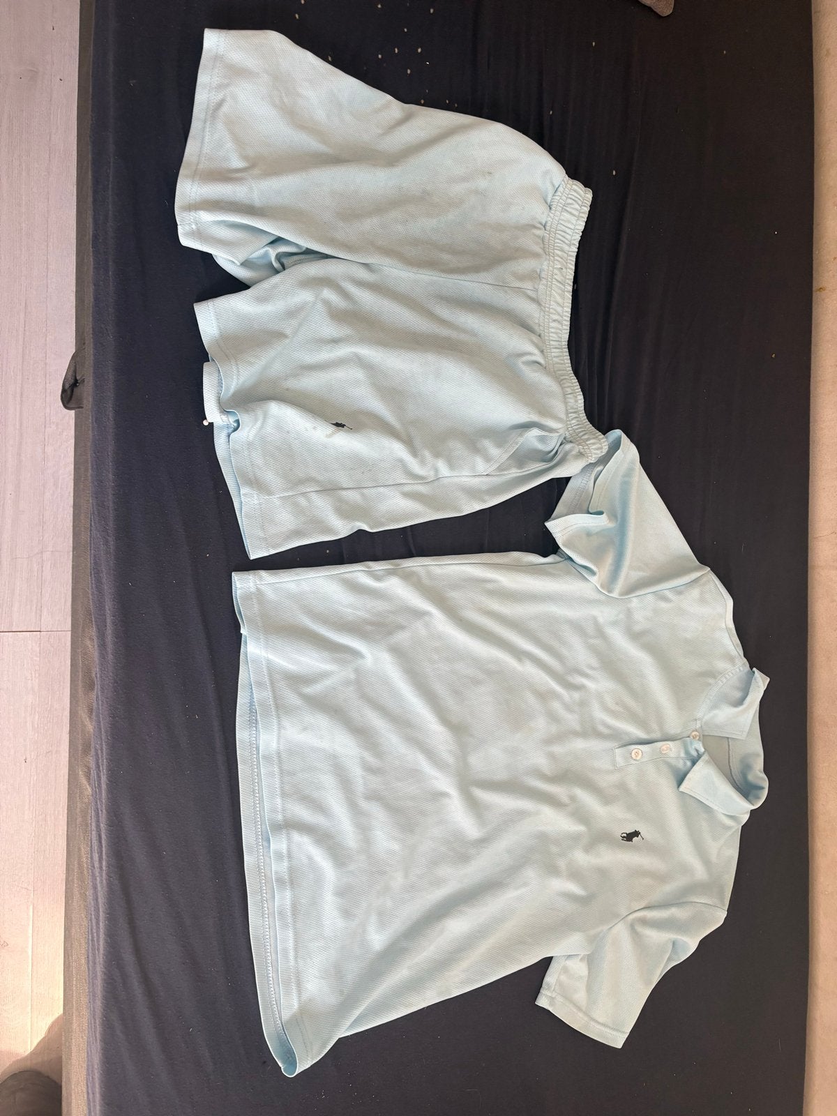 Polo Ralph Lauren set: polo shirt en korte broek, Ophalen, Gedragen, Maat 52/54 (L), Blauw