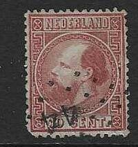 Nederland  nvph nr 8 met puntstempel 44, Postzegels en Munten, Postzegels | Nederland, Verzenden, T/m 1940, Gestempeld