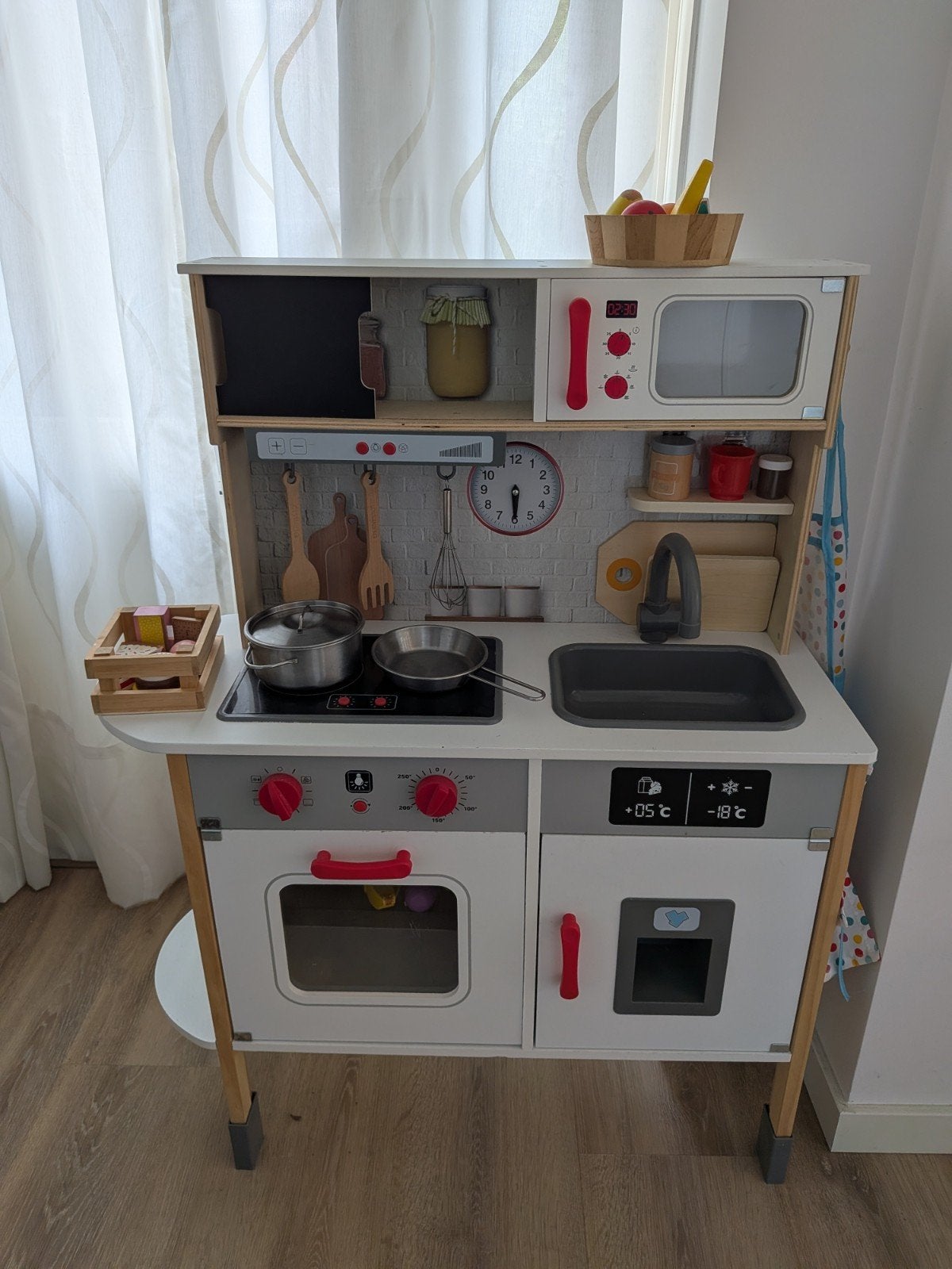 Houten speelkeuken met accessoires, Ophalen, Zo goed als nieuw, Jongen of Meisje