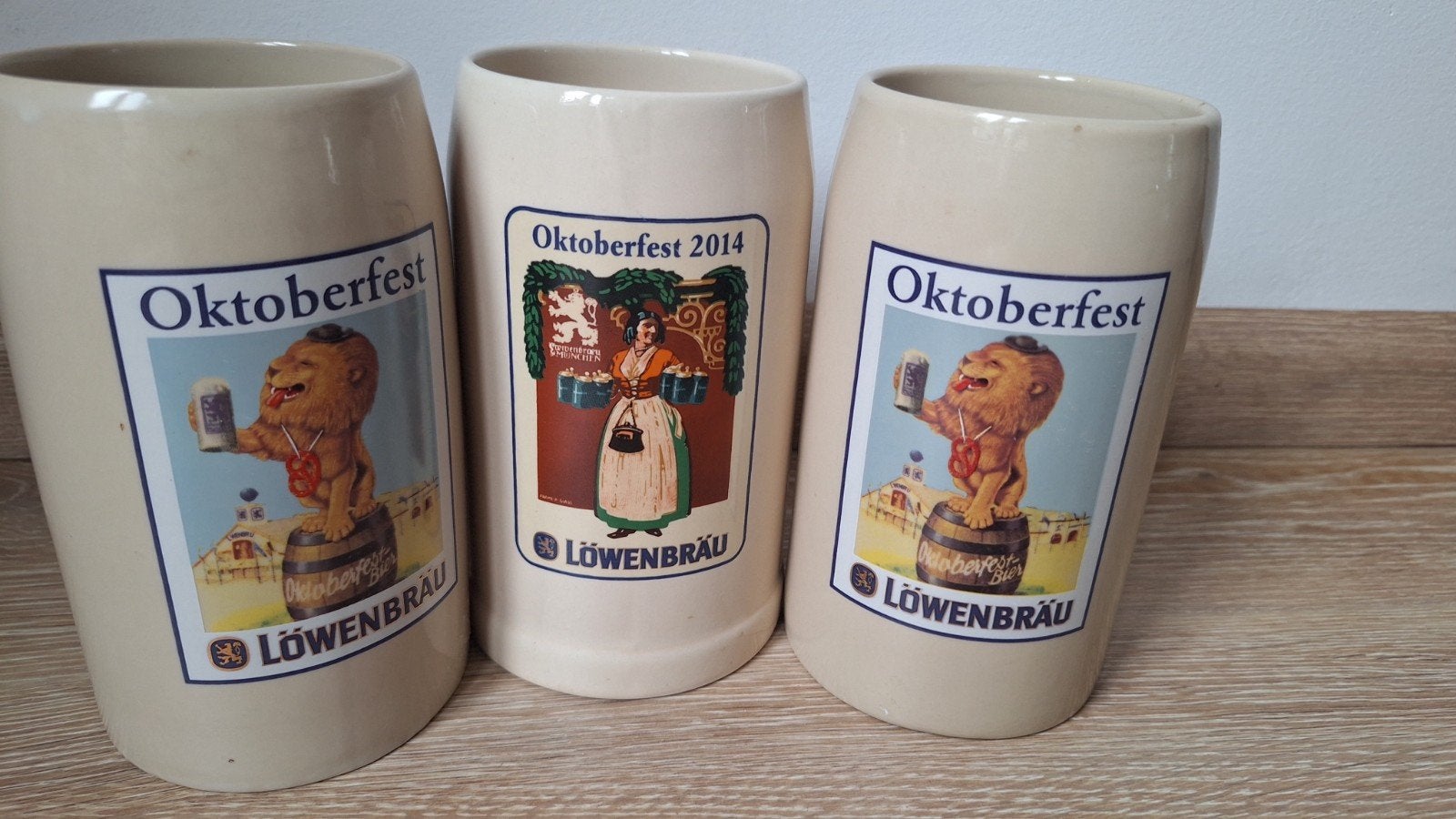 Löwenbräu Oktoberfest oktoberfeestpullen bierpul, Verzamelen, Biermerken, Ophalen of Verzenden, Zo goed als nieuw, Pul(len), Overige merken