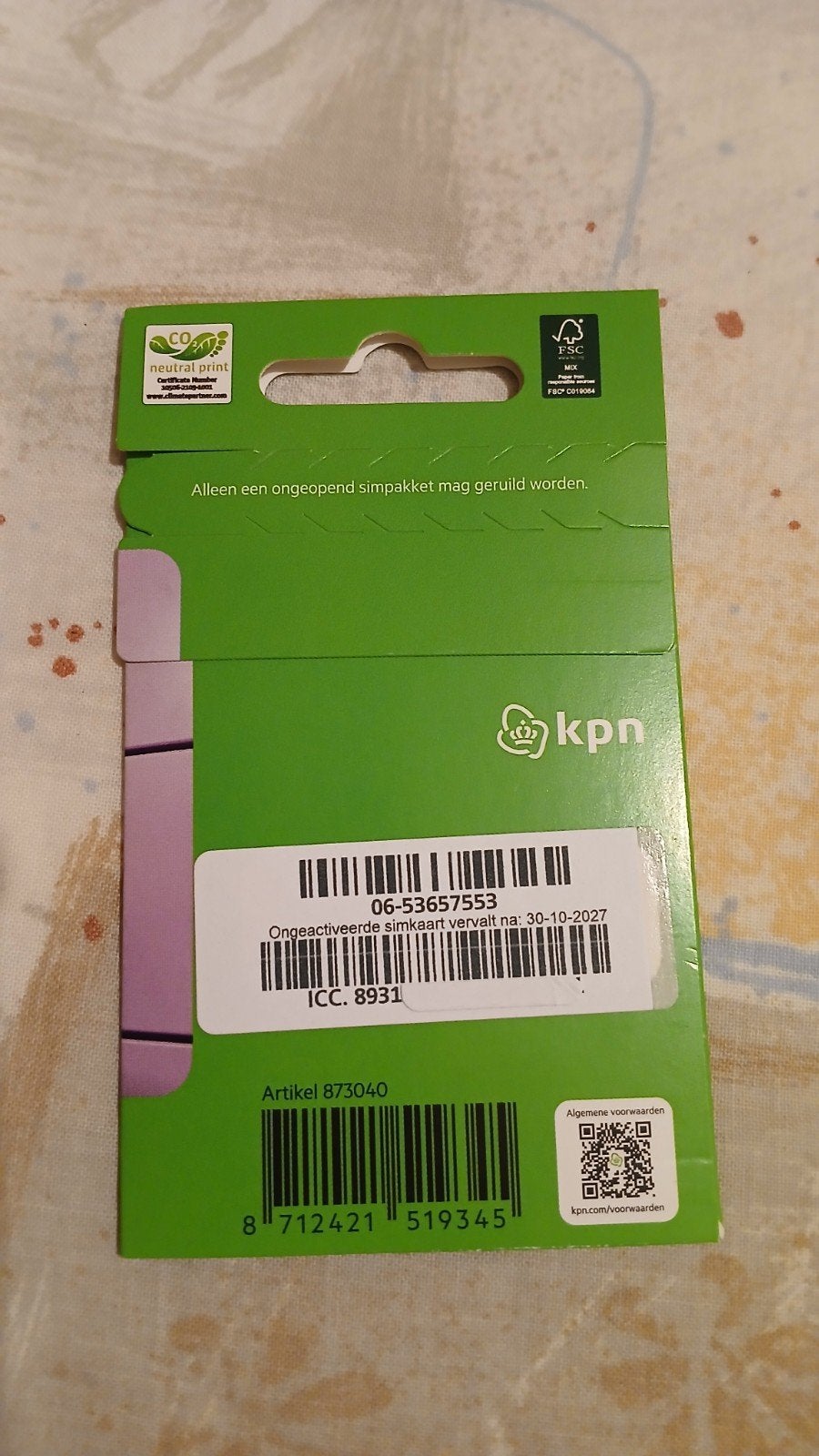 06-53-65-75-53 MOOI NUMMER KPN PREPAID SIMKAART NUMMER, Ophalen of Verzenden, Nieuw, KPN, Simkaart