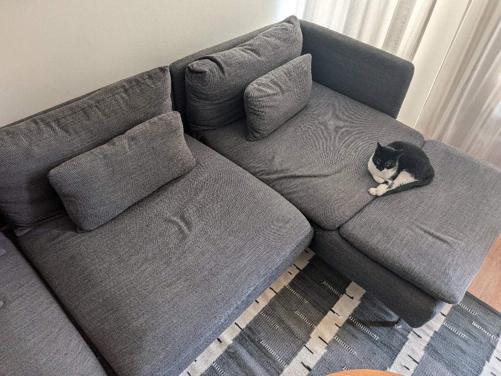 IKEA SÖDERHAMN hoekbank | Hillared antraciet, Huis en Inrichting, Ophalen, 250 tot 300 cm, Gebruikt, 100 tot 125 cm