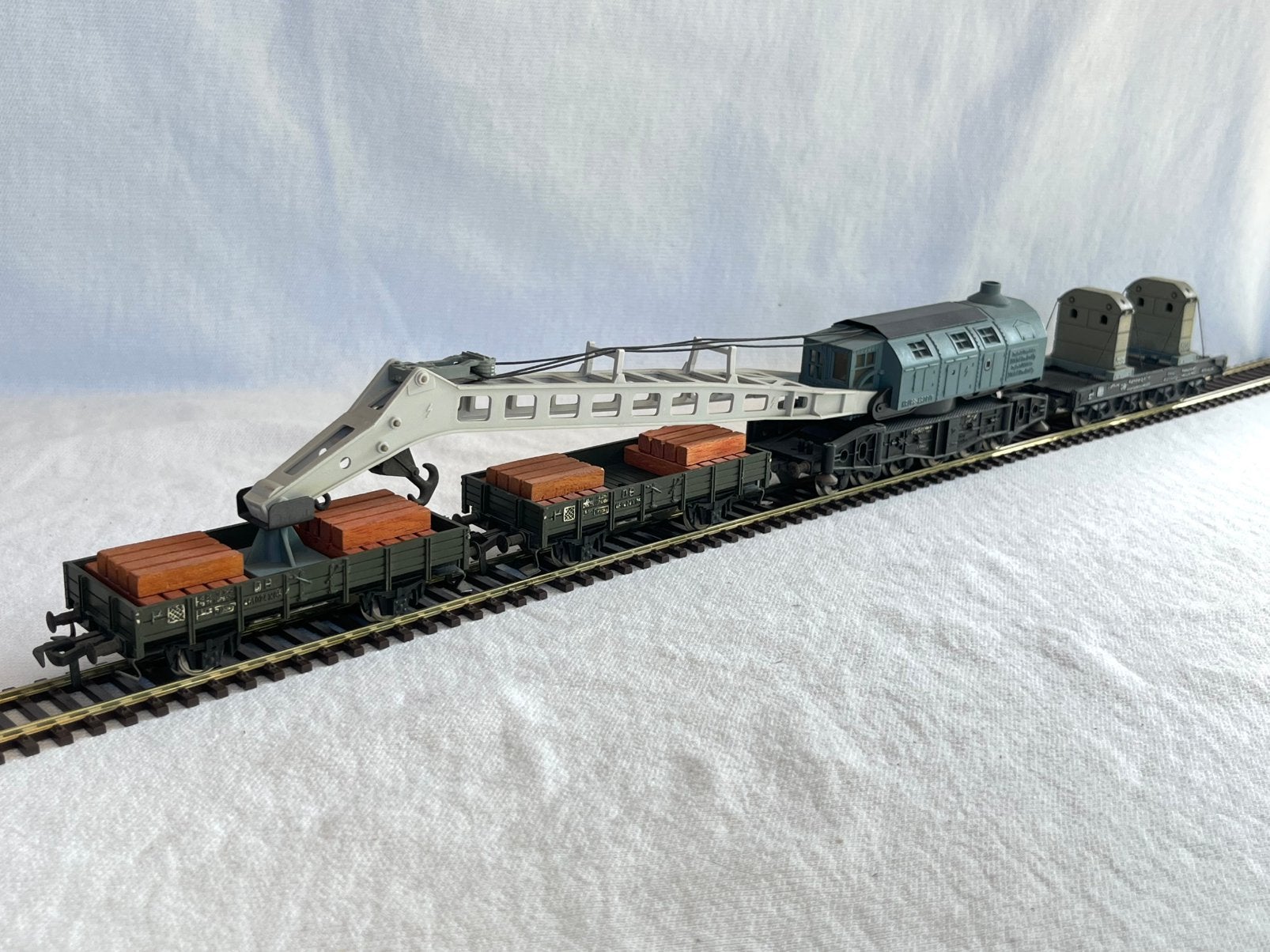 Fleischmann 5597 DB Krupp-Ardelt kraanwagen set H0, Gebruikt, Gelijkstroom, Fleischmann, Wagon