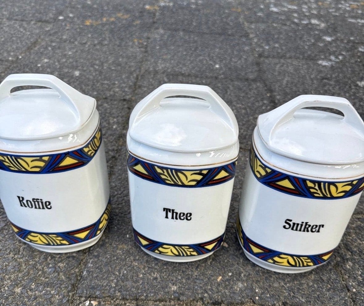 Vintage Union K Koffie, Thee, Suiker Potten Set, Ophalen of Verzenden
