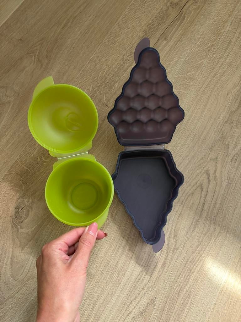 2 Nieuwe Tupperware bakjes: appel en druiven, Ophalen of Verzenden, Nieuw, Groen, Bak of Kom