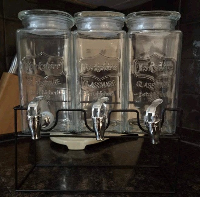 Yorkshire Glassware Drankdispenser met 3 Tapkranen, Nieuw, Ophalen of Verzenden, Overige merken, Glas